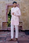Buy_NAFS_Pink Chanderi, Satin, Linen Embroidery Floral Kurta Set _at_Aza_Fashions