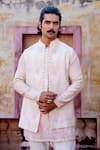 Buy_NAFS_Pink Chanderi Embroidery Dusty Floral Kurta Set _Online_at_Aza_Fashions