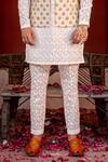 Buy_NAFS_Ivory Chanderi Zari Embroidered Kurta Set _Online_at_Aza_Fashions