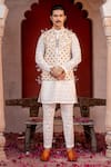 Buy_NAFS_Ivory Chanderi Zari Embroidered Kurta Set _at_Aza_Fashions