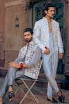 Buy_NAFS_Blue Chanderi Embroidery Powder Dori Work Kurta Set 