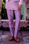 NAFS_Pink Chanderi, Brocade Embroidery Onion 3d Rose Kurta Set _Online_at_Aza_Fashions