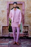 Buy_NAFS_Pink Chanderi, Brocade Embroidery Onion 3d Rose Kurta Set _at_Aza_Fashions