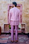 Shop_NAFS_Pink Chanderi, Brocade Embroidery Onion 3d Rose Kurta Set _at_Aza_Fashions