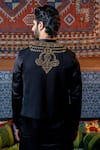 NAFS_Black Tussar, Silk Embroidery, Mirrors Kurta Set _Online_at_Aza_Fashions