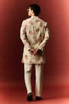 Shop_NAFS_Ivory Chanderi Embroidery Floral Kurta Set _at_Aza_Fashions