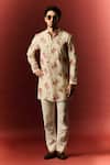 NAFS_Ivory Chanderi Embroidery Floral Kurta Set _Online_at_Aza_Fashions