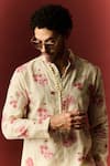 Shop_NAFS_Ivory Chanderi Embroidery Floral Kurta Set _Online_at_Aza_Fashions