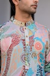 JUHI BENGANI_Multi Color Organza, Cotton Sequins Printed Kurta Set _at_Aza_Fashions