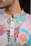 Buy_JUHI BENGANI_Multi Color Organza, Cotton Sequins Printed Kurta Set 