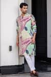 Shop_JUHI BENGANI_Multi Color Organza, Cotton Embroidery Printed Kurta Set _Online_at_Aza_Fashions
