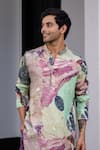 Buy_JUHI BENGANI_Multi Color Organza, Cotton Embroidery Printed Kurta Set 