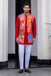 Shop_JUHI BENGANI_Multi Color Silk, Cotton, Organza Sequins, Embroidery Designer Nehru Jacket Set _Online_at_Aza_Fashions