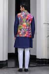 Shop_JUHI BENGANI_Multi Color Silk, Cotton, Organza Nehru Jacket Set _at_Aza_Fashions