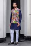 JUHI BENGANI_Multi Color Silk, Cotton, Organza Nehru Jacket Set _Online_at_Aza_Fashions