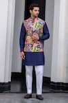Buy_JUHI BENGANI_Multi Color Silk, Cotton, Organza Nehru Jacket Set 
