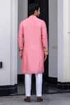 Shop_JUHI BENGANI_Pink Cotton, Silk Embroidery Kurta Set _at_Aza_Fashions