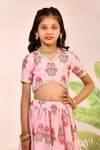 YUVRAANI JAIPUR_Pink , Cotton, Cotton, Net Blush Digital Print Lehenga Set _at_Aza_Fashions