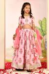 Buy_YUVRAANI JAIPUR_Pink , Cotton, Cotton, Net Blush Digital Print Lehenga Set _at_Aza_Fashions