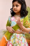 YUVRAANI JAIPUR_Multi Color Chanderi, Cotton, Net Multi-colored Lehenga Set For Girls _Online_at_Aza_Fashions