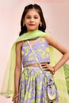 YUVRAANI JAIPUR_Purple Chanderi, Cotton, Net Tassels And Yellow Designer Lehenga Set _Online_at_Aza_Fashions