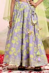 Buy_YUVRAANI JAIPUR_Purple Chanderi, Cotton, Net Tassels And Yellow Designer Lehenga Set _Online_at_Aza_Fashions