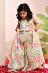 Shop_YUVRAANI JAIPUR_Multi Color , Cotton, Multi-colored Lehenga Set For Girls _Online_at_Aza_Fashions