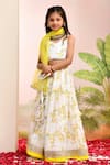 Shop_YUVRAANI JAIPUR_Ivory Chanderi, Cotton, Net And Yellow Designer Lehenga Set _Online_at_Aza_Fashions