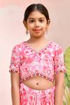 Buy_Yuvraani Jaipur_Pink , , Net, Tassels Neon Lehenga Set For Girls_Online_at_Aza_Fashions
