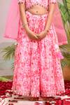 Shop_Yuvraani Jaipur_Pink , , Net, Tassels Neon Lehenga Set For Girls_Online_at_Aza_Fashions