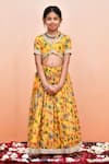 Buy_YUVRAANI JAIPUR_Yellow Chanderi, Cotton, Net Embroidery, Sequins, Digital Print Lehenga Set _Online_at_Aza_Fashions