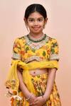 Shop_YUVRAANI JAIPUR_Yellow Chanderi, Cotton, Net Embroidery, Sequins, Digital Print Lehenga Set _Online_at_Aza_Fashions