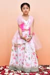 Buy_YUVRAANI JAIPUR_Ivory Chanderi, Cotton, Net Tassels And Lotus Printed Lehenga Set _Online_at_Aza_Fashions