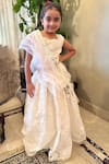 Buy_Rage Attire-Sweta Saria_Off White Chanderi Silk Tassels, Embroidery Flower Organza Cutwork Lehenga Set _at_Aza_Fashions