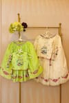 Shop_Rage Attire-Sweta Saria_Ivory Silk Tassels, Embroidery Birdcage Lehenga Set _Online_at_Aza_Fashions