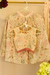 Shop_Rage Attire-Sweta Saria_Pink Georgette Beads, Embroidery Gotta Lace Hexagon Palazzo Set _at_Aza_Fashions