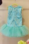 Shop_Rage Attire-Sweta Saria_Blue Net, Satin Sequins Beads Tulle Party Dress _at_Aza_Fashions