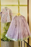 Buy_Rage Attire-Sweta Saria_Purple Net Embroidery, Sequins Flamingo Bird Jacket And Lehenga Set _at_Aza_Fashions