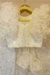 Buy_Rage Attire-Sweta Saria_Off White Net, Satin Fabric Flowers Sequined Cheer Lehenga _at_Aza_Fashions
