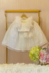 Shop_Rage Attire-Sweta Saria_Off White Net, Satin Fabric Flowers Sequined Cheer Lehenga _at_Aza_Fashions