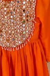 Rage Attire-Sweta Saria_Orange Mirrors, Beads Work Anarkali Set _at_Aza_Fashions