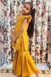 Shop_Rage Attire-Sweta Saria_Yellow Chanderi, Silk Pom-poms, Embroidery Patola Panelled Kurta Sharara Set _at_Aza_Fashions