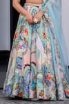 Shop_JUHI BENGANI_Multi Color Organza, Satin, Net Sequins, Embroidery Round Printed Lehenga Set _Online_at_Aza_Fashions