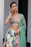 JUHI BENGANI_Multi Color Organza, Satin, Net Sequins, Mirrors, Beads Embellished Lehenga Set _Online_at_Aza_Fashions