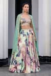 Shop_JUHI BENGANI_Multi Color Organza, Satin, Net Sequins, Mirrors, Beads Embellished Lehenga Set _at_Aza_Fashions