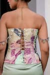 Buy_JUHI BENGANI_Multi Color Satin, Organza Sequins, Beads Off-shoulder Corset And Dhoti Skirt Set _Online_at_Aza_Fashions