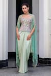 JUHI BENGANI_Multi Color Satin Sequins, Embroidery Sweetheart Neck Designer Kurta Set _Online_at_Aza_Fashions