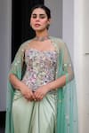 JUHI BENGANI_Multi Color Satin Sequins, Embroidery Sweetheart Neck Designer Kurta Set _at_Aza_Fashions