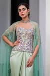 Buy_JUHI BENGANI_Multi Color Satin Sequins, Embroidery Sweetheart Neck Designer Kurta Set 