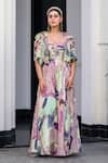 Shop_JUHI BENGANI_Multi Color Satin, Chinon, Organza Sequins, Embroidery Designer Jumpsuit And Cape _Online_at_Aza_Fashions